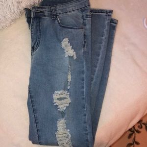 Blue ripped jeans!